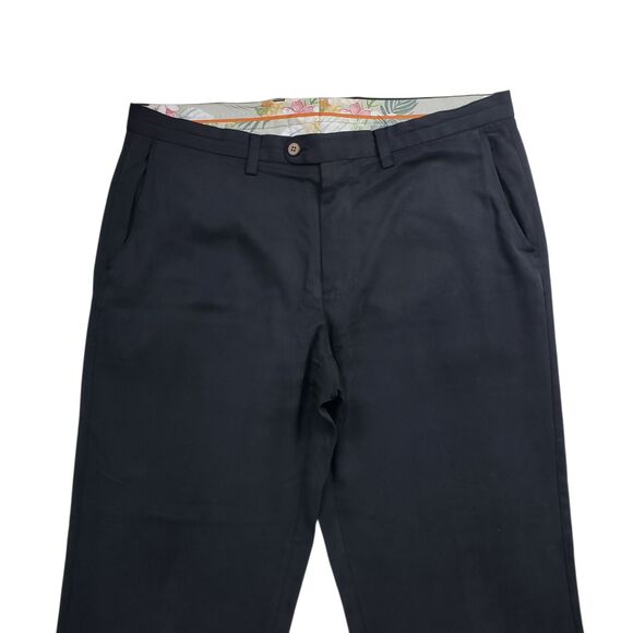 Tommy Bahama Silk Pants Mens 36x30 Black Straight Leg Preppy - Picture 2 of 8